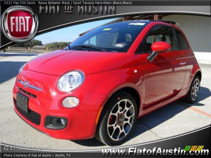 Rosso Brillante (Red) / Sport Tessuto Nero/Nero (Black/Black) 2012 Fiat 500 Sport