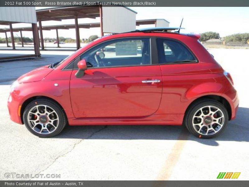 Rosso Brillante (Red) / Sport Tessuto Nero/Nero (Black/Black) 2012 Fiat 500 Sport