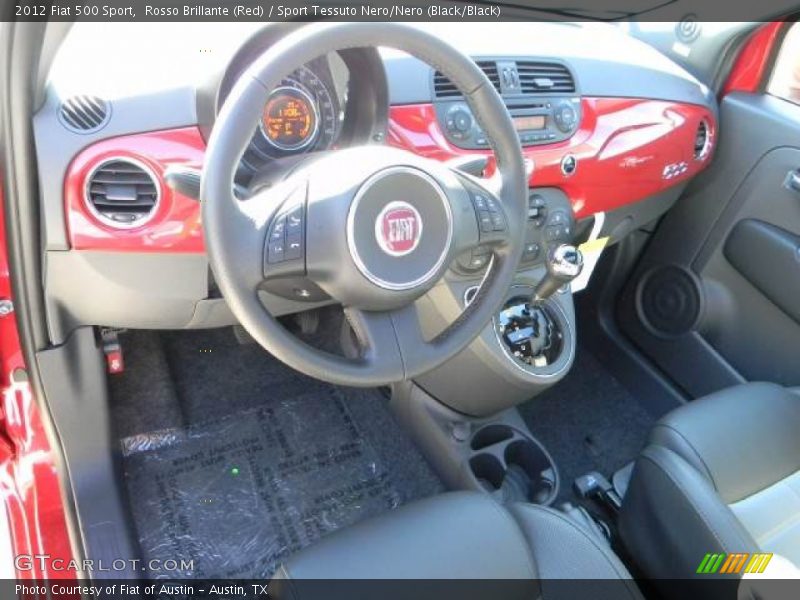 Rosso Brillante (Red) / Sport Tessuto Nero/Nero (Black/Black) 2012 Fiat 500 Sport