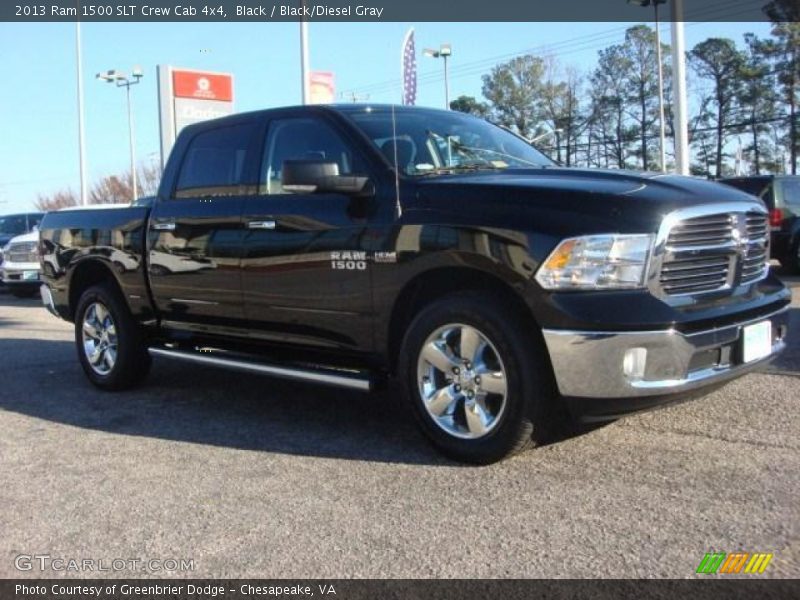 Black / Black/Diesel Gray 2013 Ram 1500 SLT Crew Cab 4x4