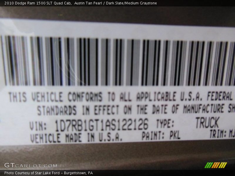 Austin Tan Pearl / Dark Slate/Medium Graystone 2010 Dodge Ram 1500 SLT Quad Cab