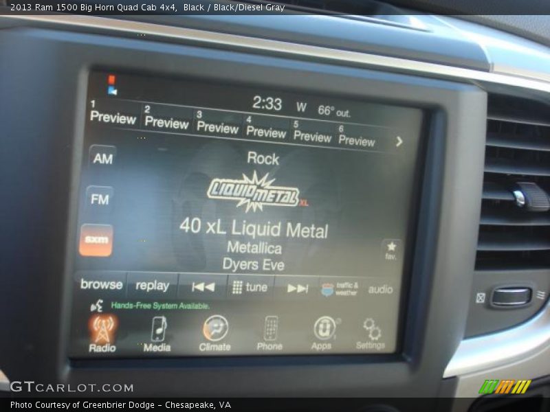 Black / Black/Diesel Gray 2013 Ram 1500 Big Horn Quad Cab 4x4