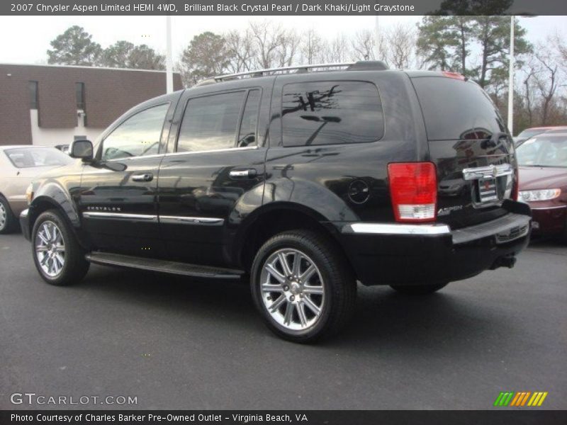 Brilliant Black Crystal Pearl / Dark Khaki/Light Graystone 2007 Chrysler Aspen Limited HEMI 4WD