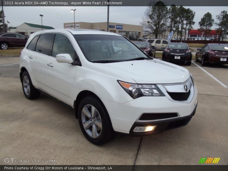 Aspen White Pearl / Parchment 2013 Acura MDX SH-AWD Technology