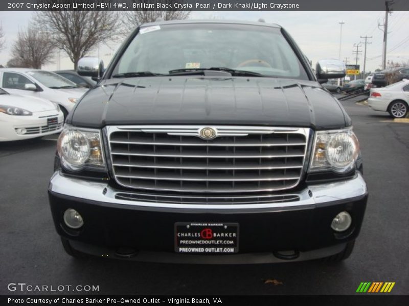 Brilliant Black Crystal Pearl / Dark Khaki/Light Graystone 2007 Chrysler Aspen Limited HEMI 4WD