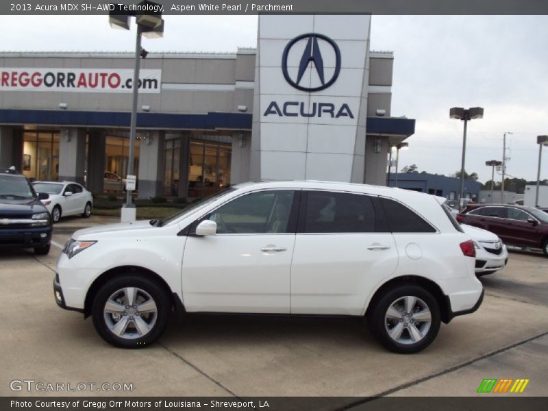 Aspen White Pearl / Parchment 2013 Acura MDX SH-AWD Technology