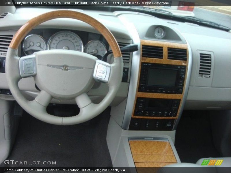 Brilliant Black Crystal Pearl / Dark Khaki/Light Graystone 2007 Chrysler Aspen Limited HEMI 4WD