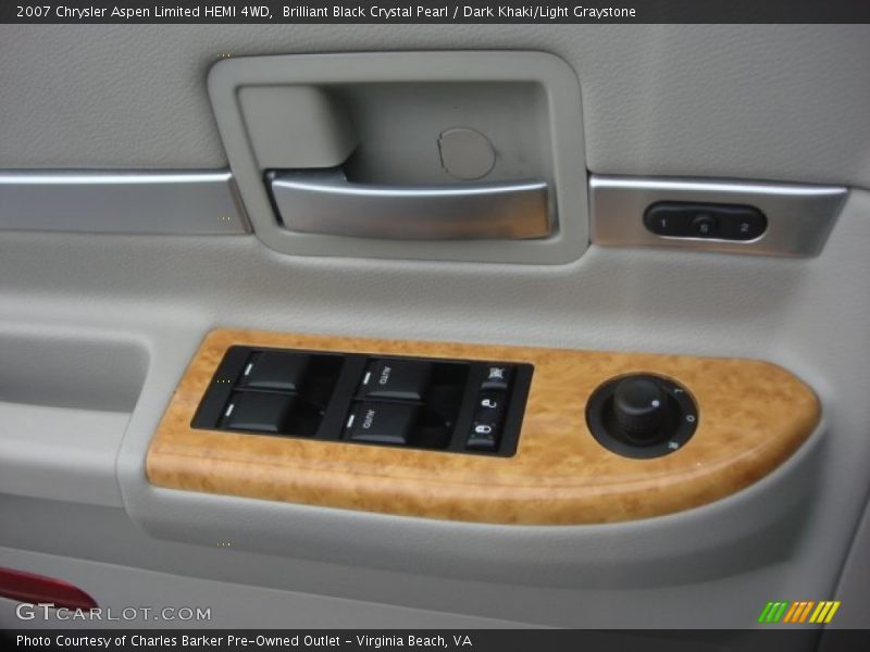 Brilliant Black Crystal Pearl / Dark Khaki/Light Graystone 2007 Chrysler Aspen Limited HEMI 4WD
