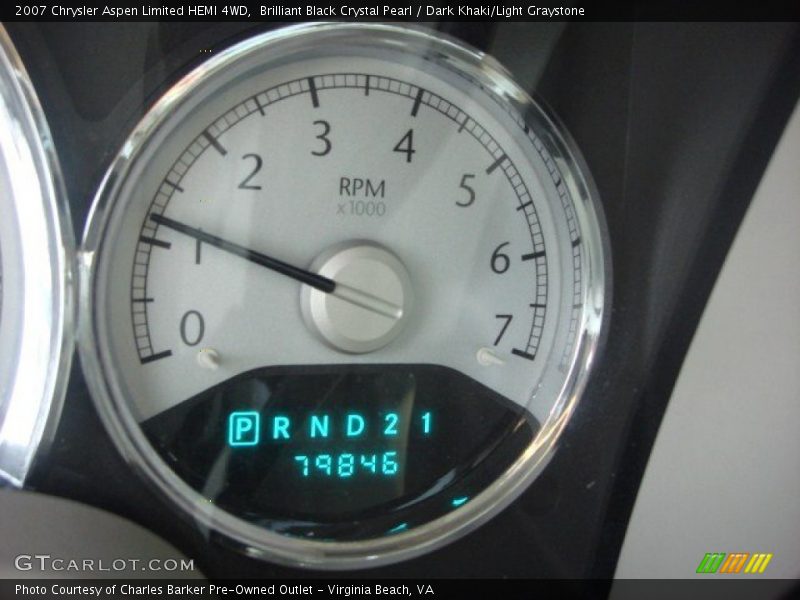 Brilliant Black Crystal Pearl / Dark Khaki/Light Graystone 2007 Chrysler Aspen Limited HEMI 4WD