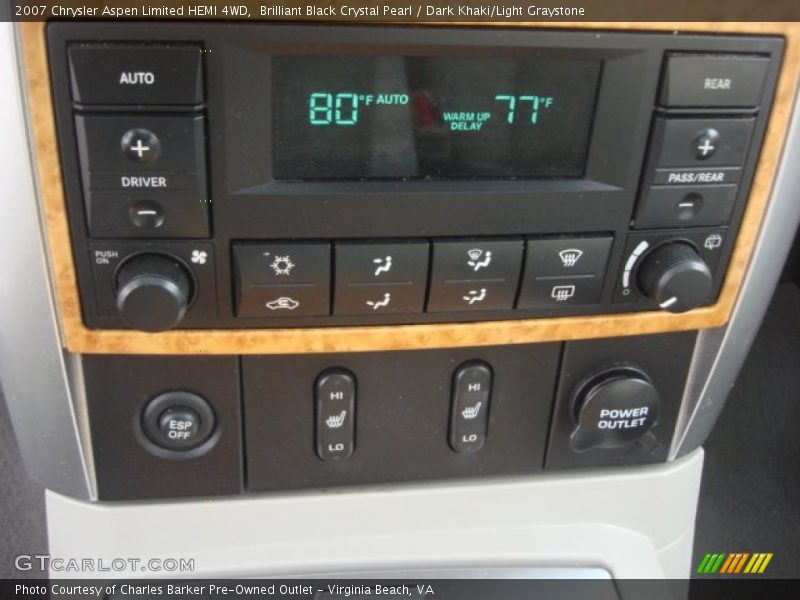 Brilliant Black Crystal Pearl / Dark Khaki/Light Graystone 2007 Chrysler Aspen Limited HEMI 4WD