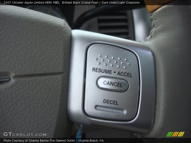 Brilliant Black Crystal Pearl / Dark Khaki/Light Graystone 2007 Chrysler Aspen Limited HEMI 4WD