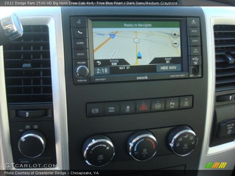 True Blue Pearl / Dark Slate/Medium Graystone 2012 Dodge Ram 2500 HD Big Horn Crew Cab 4x4