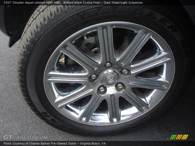 Brilliant Black Crystal Pearl / Dark Khaki/Light Graystone 2007 Chrysler Aspen Limited HEMI 4WD