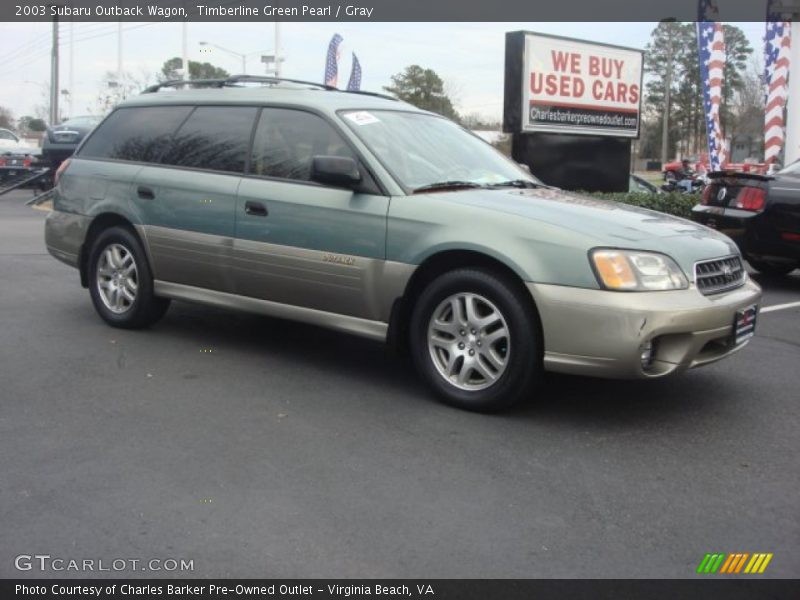 Timberline Green Pearl / Gray 2003 Subaru Outback Wagon