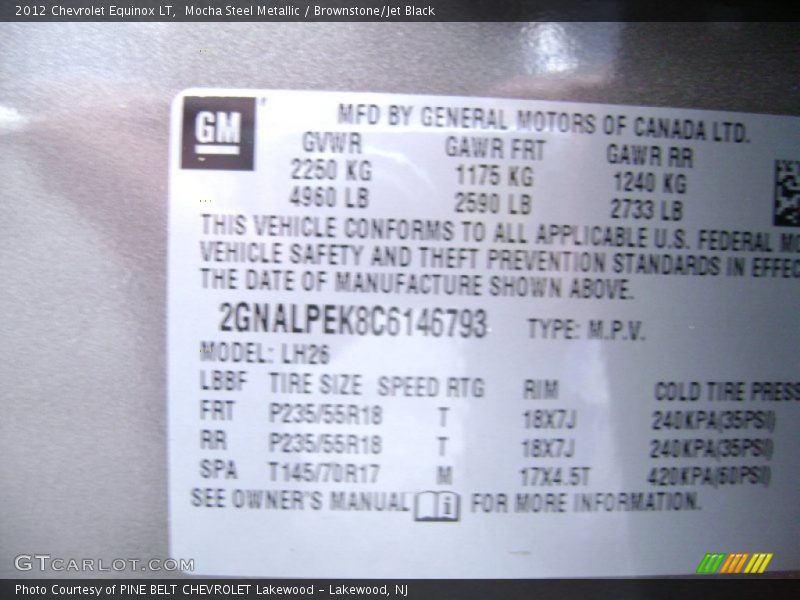 Mocha Steel Metallic / Brownstone/Jet Black 2012 Chevrolet Equinox LT
