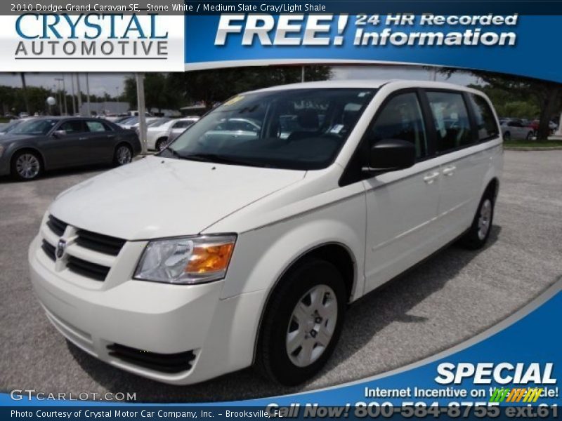 Stone White / Medium Slate Gray/Light Shale 2010 Dodge Grand Caravan SE