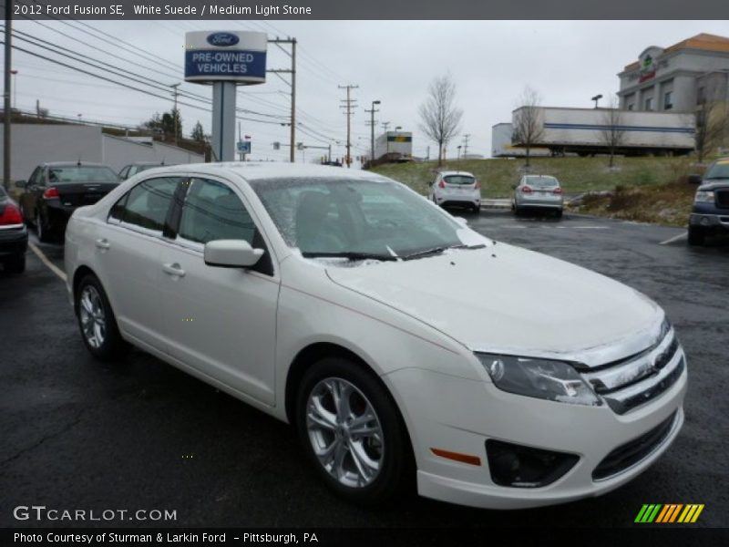 White Suede / Medium Light Stone 2012 Ford Fusion SE