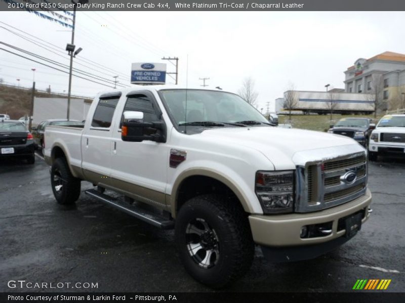 White Platinum Tri-Coat / Chaparral Leather 2010 Ford F250 Super Duty King Ranch Crew Cab 4x4