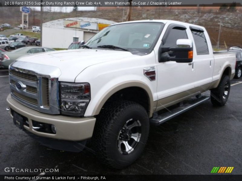 White Platinum Tri-Coat / Chaparral Leather 2010 Ford F250 Super Duty King Ranch Crew Cab 4x4