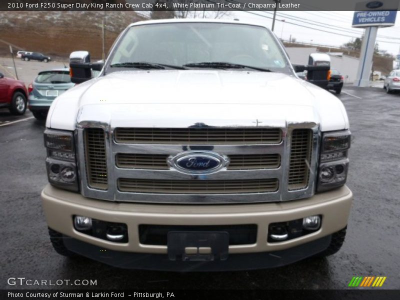 White Platinum Tri-Coat / Chaparral Leather 2010 Ford F250 Super Duty King Ranch Crew Cab 4x4