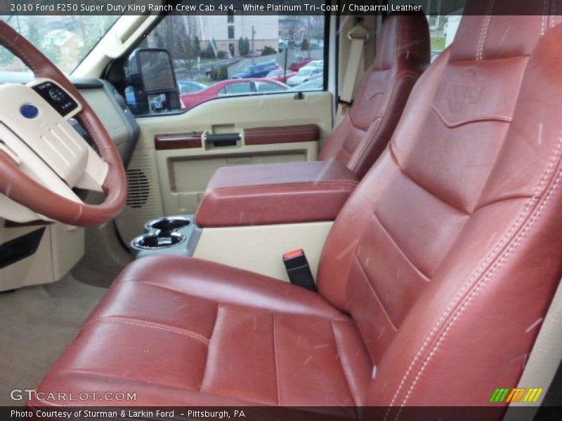 White Platinum Tri-Coat / Chaparral Leather 2010 Ford F250 Super Duty King Ranch Crew Cab 4x4