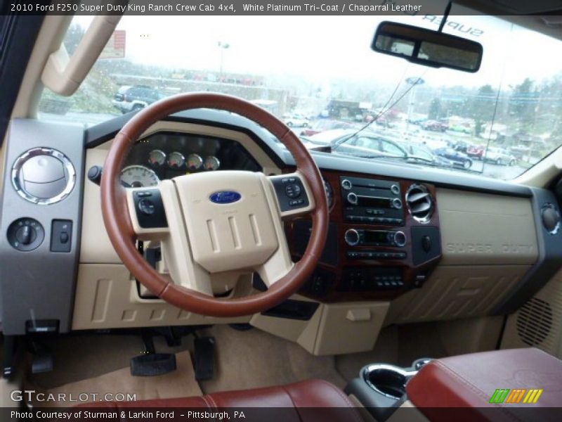 White Platinum Tri-Coat / Chaparral Leather 2010 Ford F250 Super Duty King Ranch Crew Cab 4x4