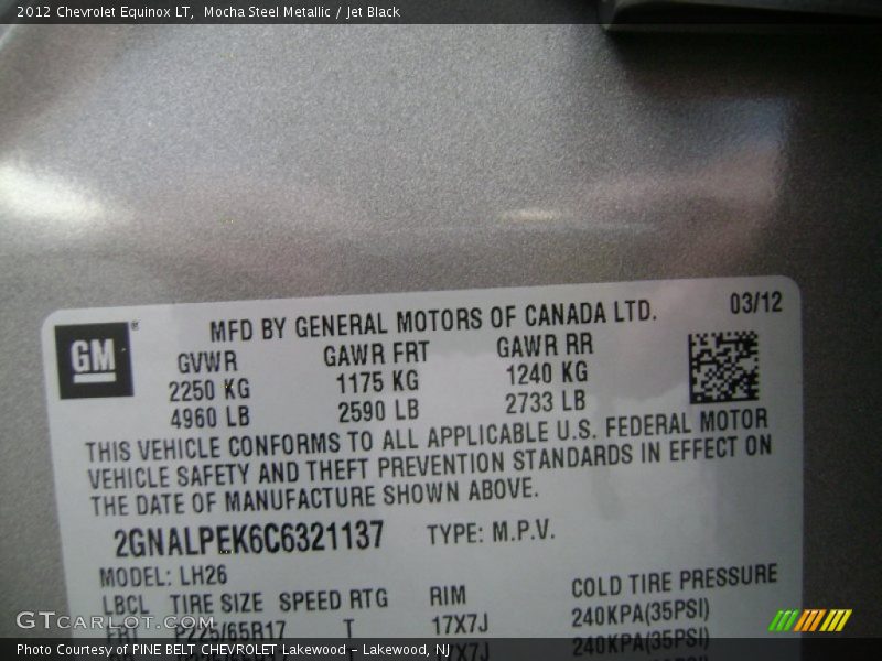Mocha Steel Metallic / Jet Black 2012 Chevrolet Equinox LT