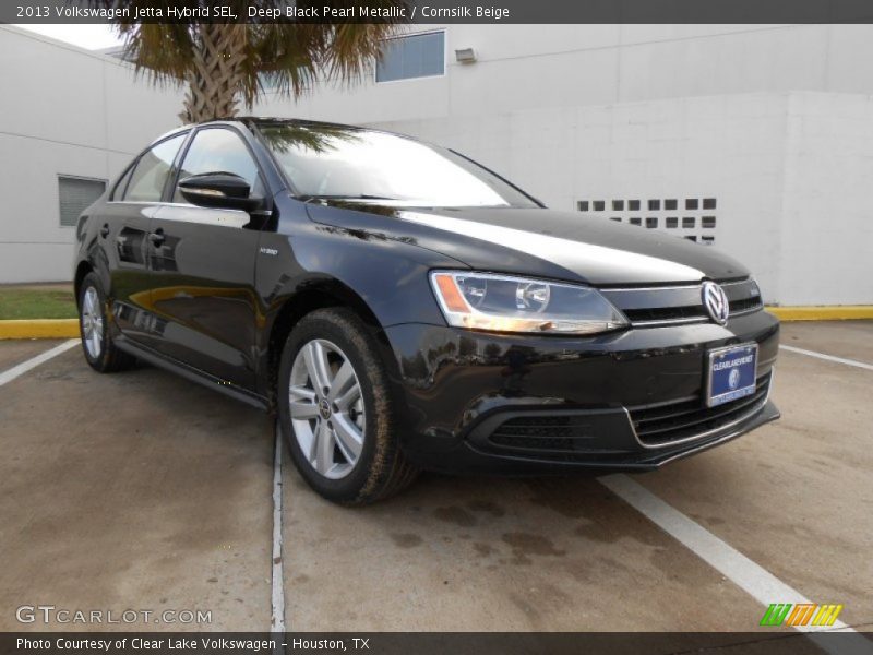 Deep Black Pearl Metallic / Cornsilk Beige 2013 Volkswagen Jetta Hybrid SEL