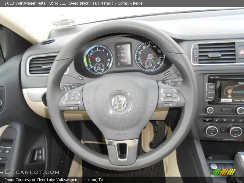 Deep Black Pearl Metallic / Cornsilk Beige 2013 Volkswagen Jetta Hybrid SEL