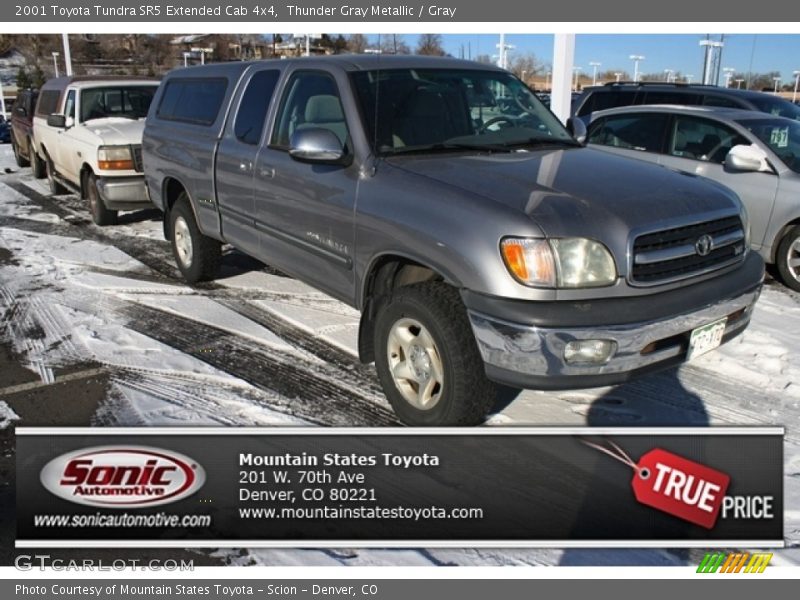 Thunder Gray Metallic / Gray 2001 Toyota Tundra SR5 Extended Cab 4x4