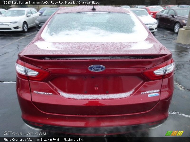 Ruby Red Metallic / Charcoal Black 2013 Ford Fusion Titanium AWD