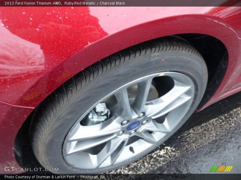 Ruby Red Metallic / Charcoal Black 2013 Ford Fusion Titanium AWD