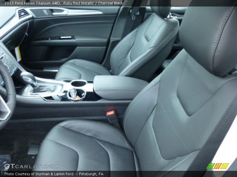 Ruby Red Metallic / Charcoal Black 2013 Ford Fusion Titanium AWD