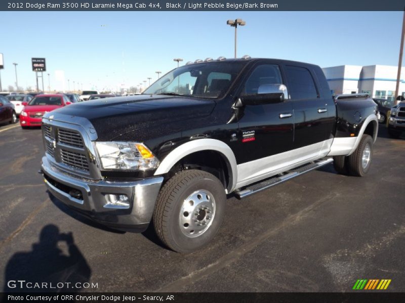 Black / Light Pebble Beige/Bark Brown 2012 Dodge Ram 3500 HD Laramie Mega Cab 4x4
