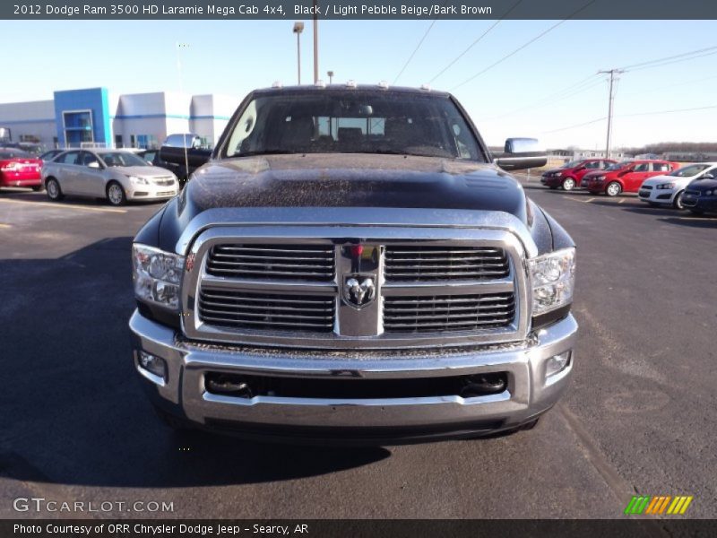 Black / Light Pebble Beige/Bark Brown 2012 Dodge Ram 3500 HD Laramie Mega Cab 4x4
