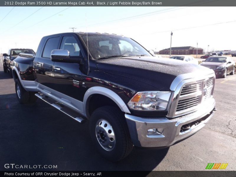 Black / Light Pebble Beige/Bark Brown 2012 Dodge Ram 3500 HD Laramie Mega Cab 4x4