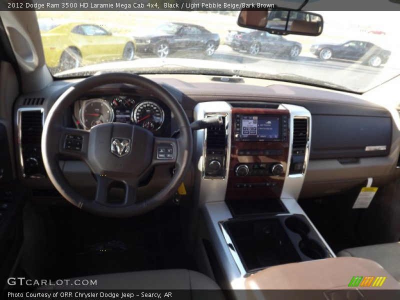 Black / Light Pebble Beige/Bark Brown 2012 Dodge Ram 3500 HD Laramie Mega Cab 4x4