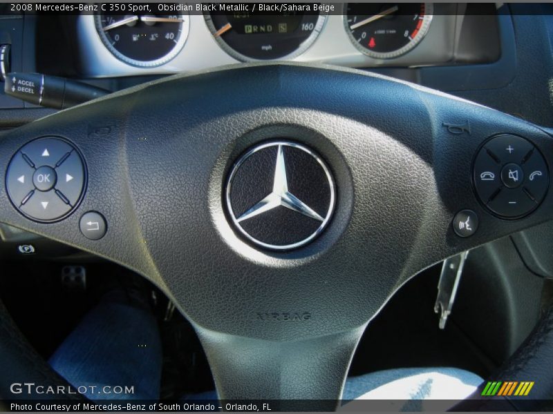 Obsidian Black Metallic / Black/Sahara Beige 2008 Mercedes-Benz C 350 Sport