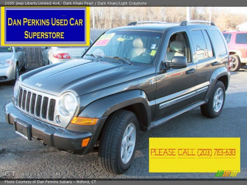 Dark Khaki Pearl / Dark Khaki/Light Graystone 2005 Jeep Liberty Limited 4x4
