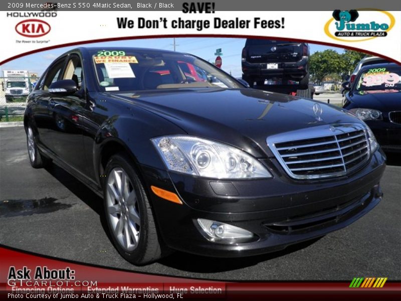 Black / Black 2009 Mercedes-Benz S 550 4Matic Sedan