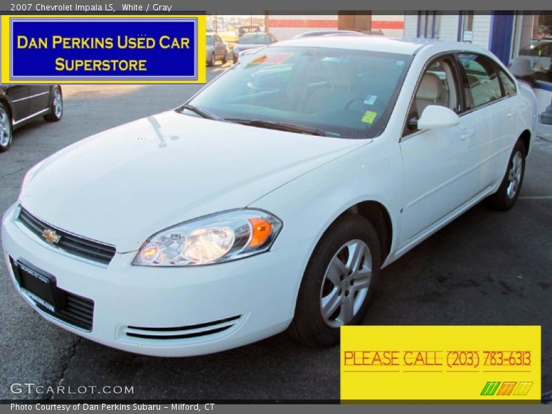White / Gray 2007 Chevrolet Impala LS