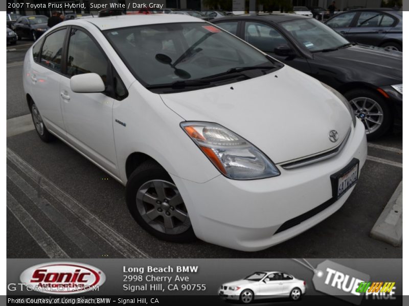Super White / Dark Gray 2007 Toyota Prius Hybrid