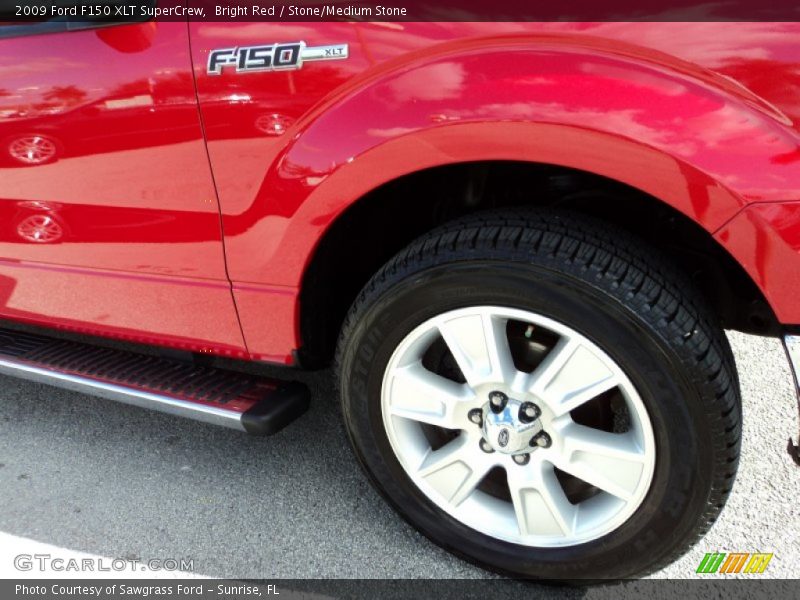 Bright Red / Stone/Medium Stone 2009 Ford F150 XLT SuperCrew