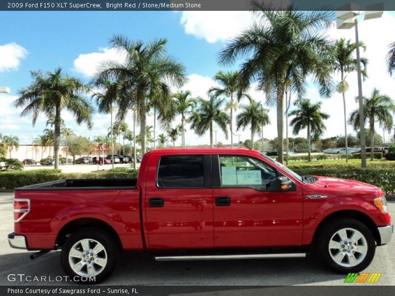 Bright Red / Stone/Medium Stone 2009 Ford F150 XLT SuperCrew
