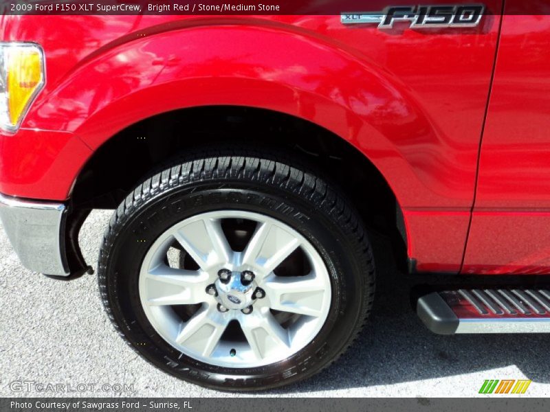 Bright Red / Stone/Medium Stone 2009 Ford F150 XLT SuperCrew