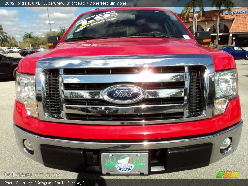 Bright Red / Stone/Medium Stone 2009 Ford F150 XLT SuperCrew