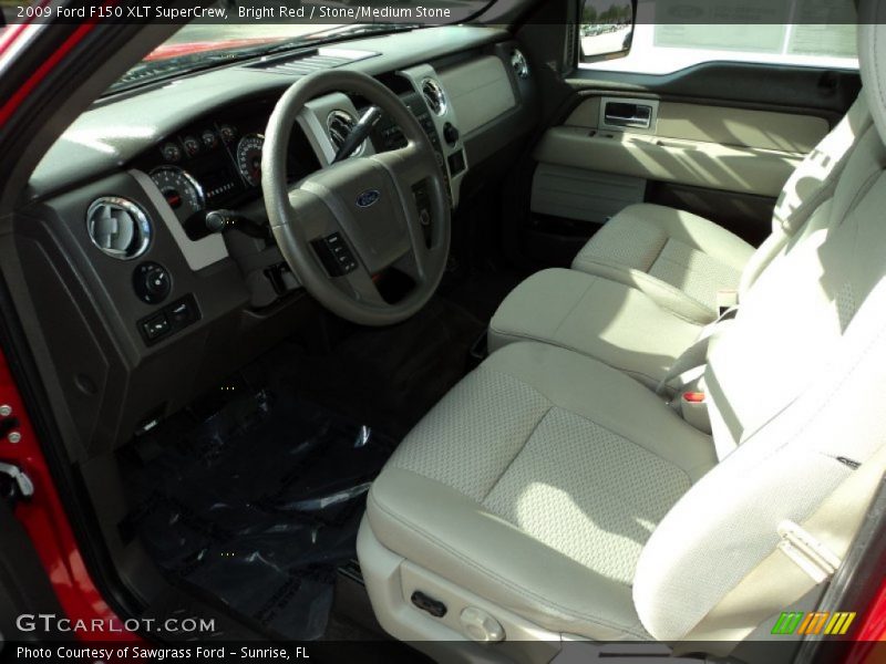Bright Red / Stone/Medium Stone 2009 Ford F150 XLT SuperCrew