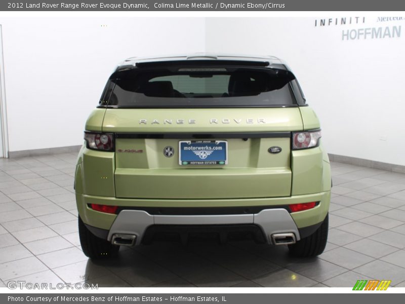 Colima Lime Metallic / Dynamic Ebony/Cirrus 2012 Land Rover Range Rover Evoque Dynamic