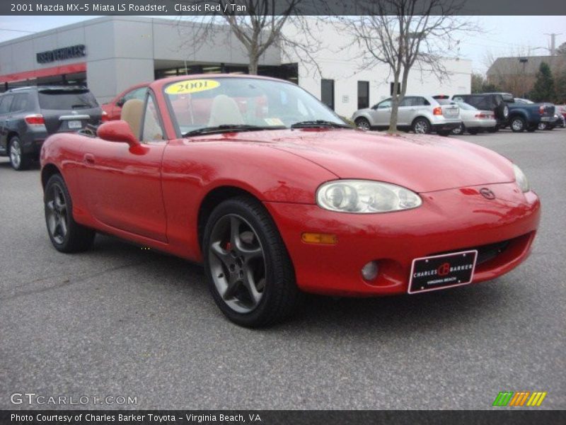 Classic Red / Tan 2001 Mazda MX-5 Miata LS Roadster