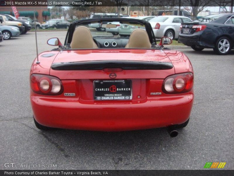 Classic Red / Tan 2001 Mazda MX-5 Miata LS Roadster